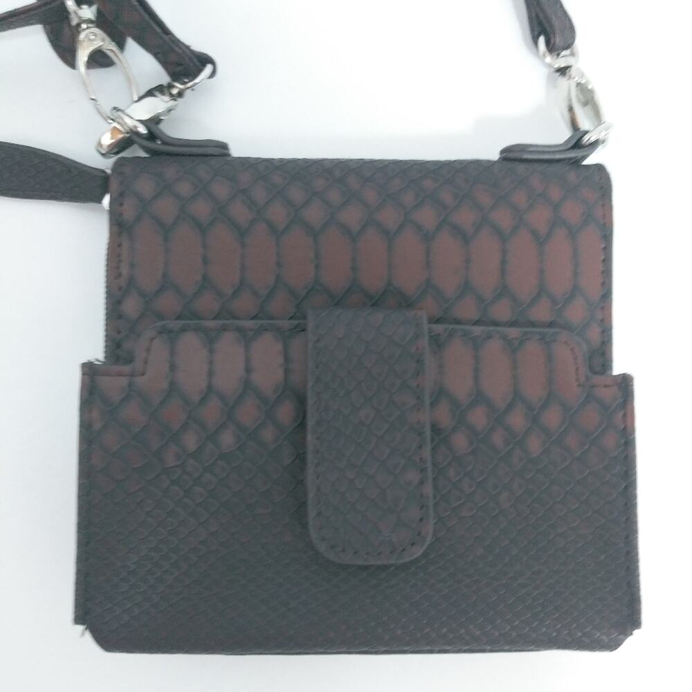 Brown Snake Print Cross Body/ Wristlet